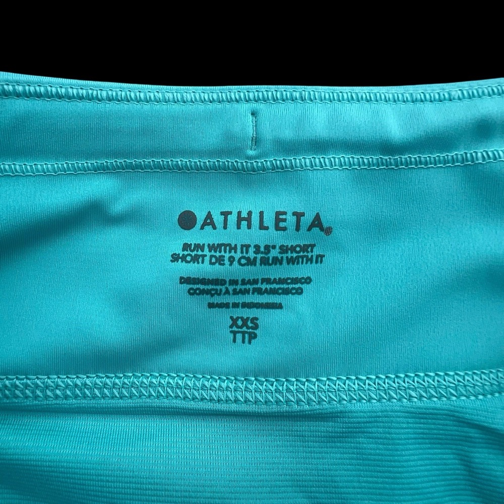 Athleta Run With It 3.5" Athletic Training Running Shorts Women XXS Teal NWT - Picture 4 of 11